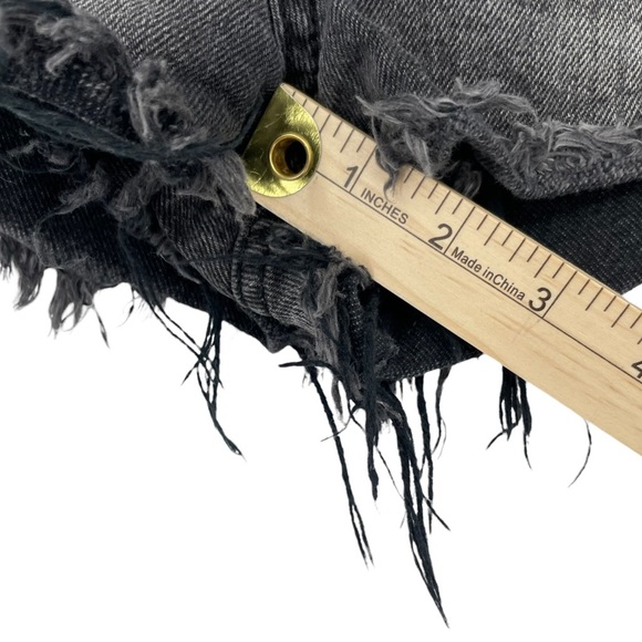 BDG Essential Mid Rise Distressed Black Cut Off Denim Shorts Size 28 - Picture 11 of 11